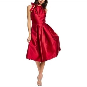 Danny And Nicole Scarlett Satin Halter Neck Pleated Skirt Dress
